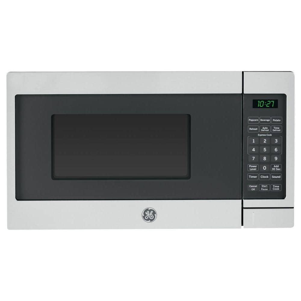 GE 07 cu ft Small Countertop Microwave in Stainless Steel