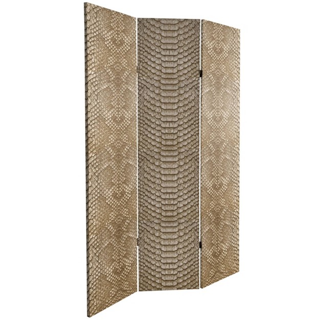 Double Sided Snake Print Canvas Room Divider Oriental Furniture