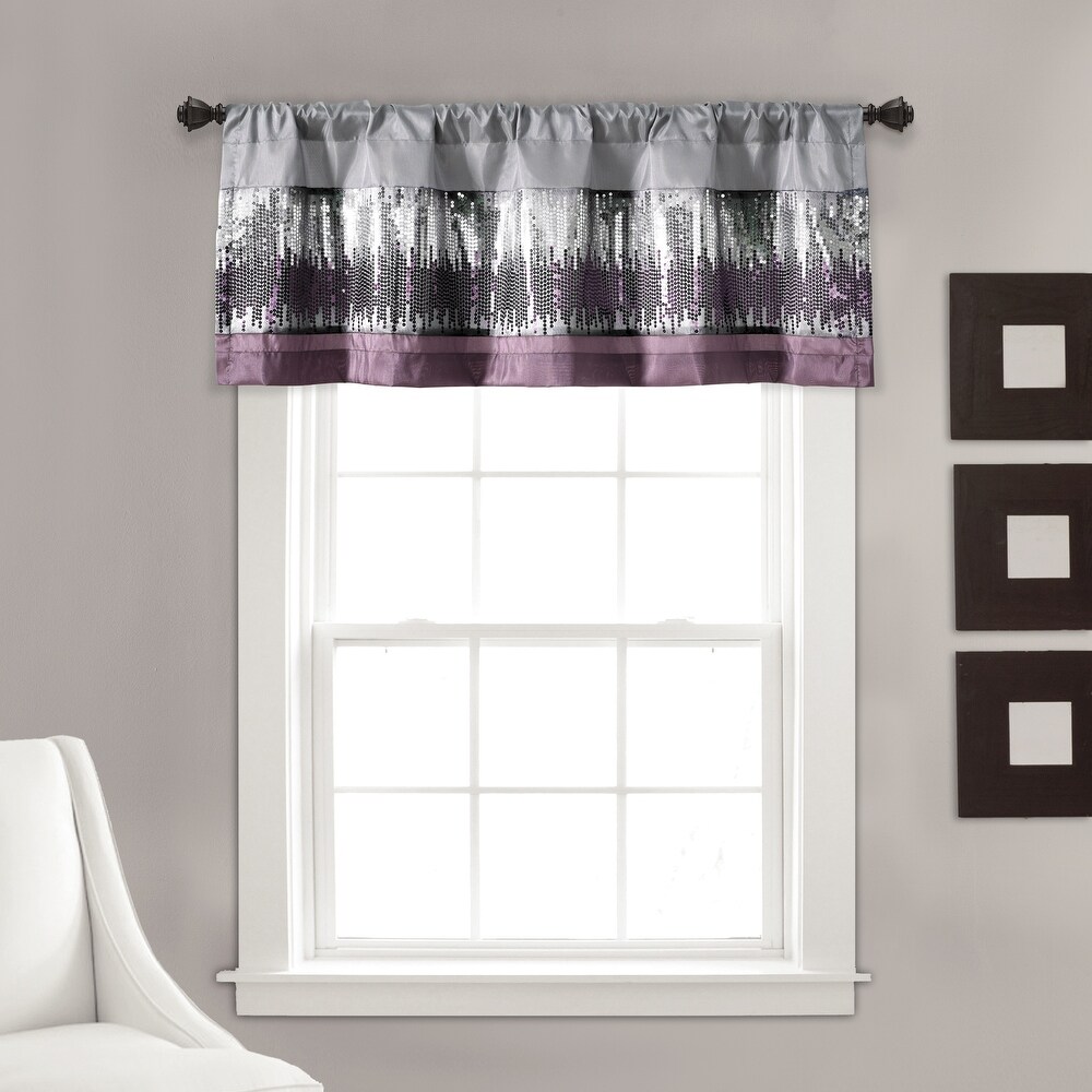Lush Decor Night Sky Sequins Embroidery Valance   18\