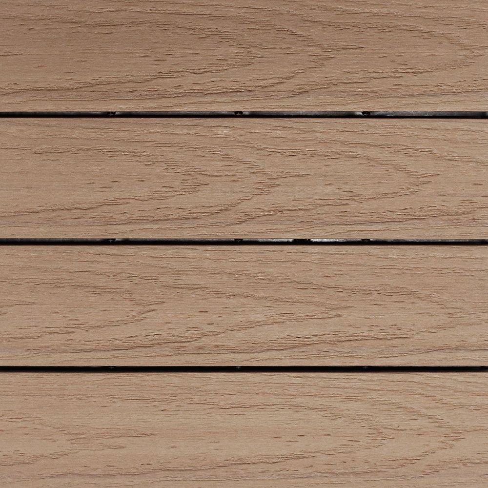 NewTechWood UltraShield Naturale 1 ft. x 1 ft. Quick Deck Outdoor Composite Deck Tile Sample in Canadian Maple US-QD-ZX-MP-S