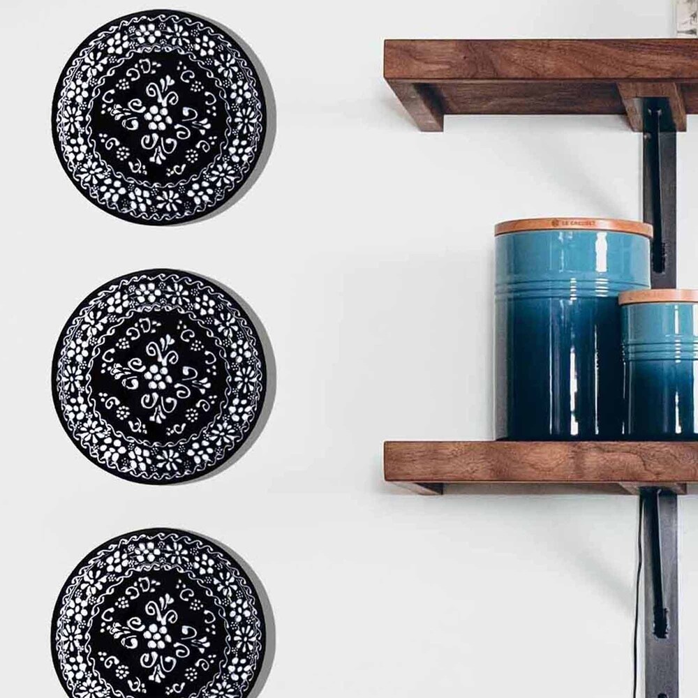 The Curated Nomad Somerset Ink black Pottery Trivet Hot Plate Holder