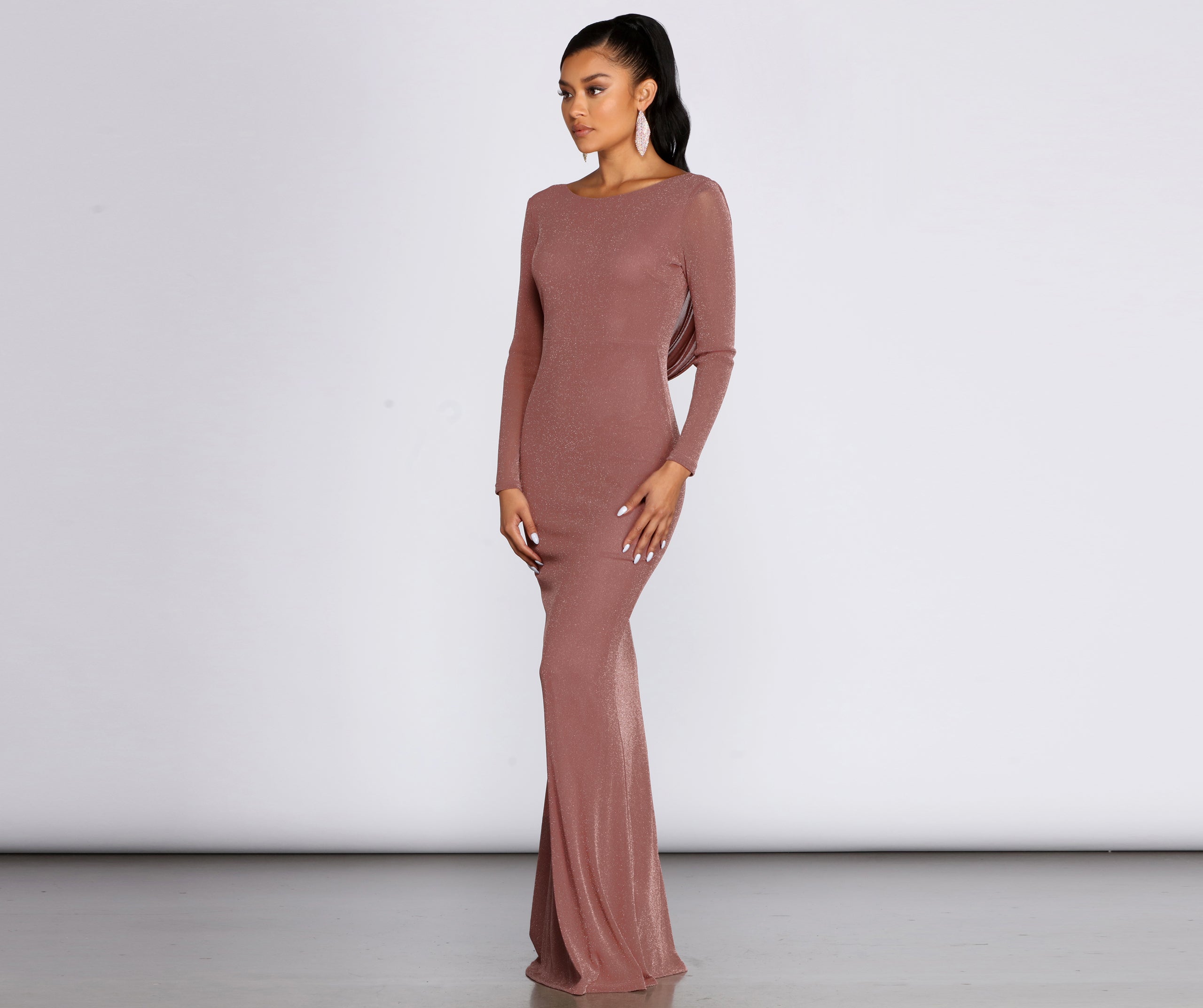 Kyra Glitter Long Slim Gown