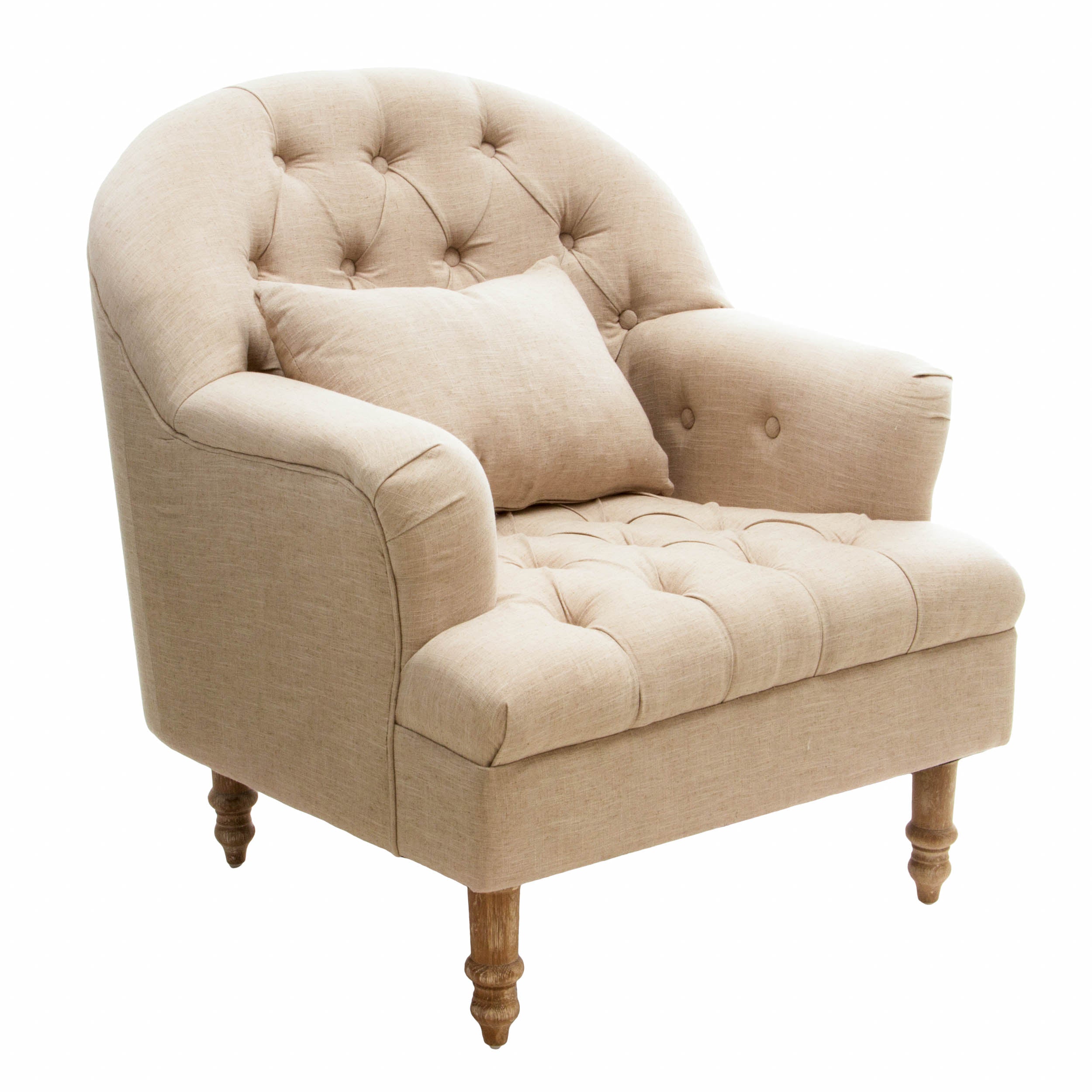 Nelson Button Tufted Fabric Armchair