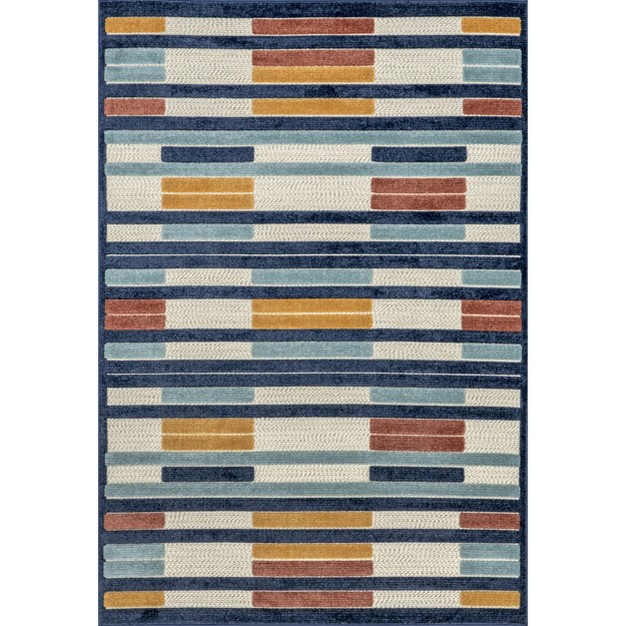 Nuloom Ainslee Elevated Stripes Indoor outdoor Area Rug