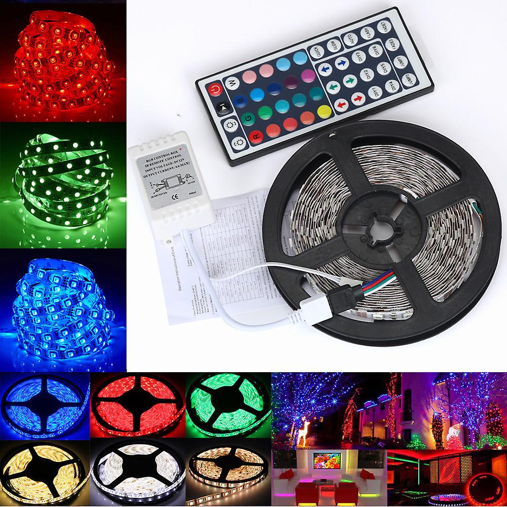 5m 3528 Smd Rgb 300 Led Strip Light String Tape+44 Key Ir Remote Control Colour Change Led Light Strip Best Selling