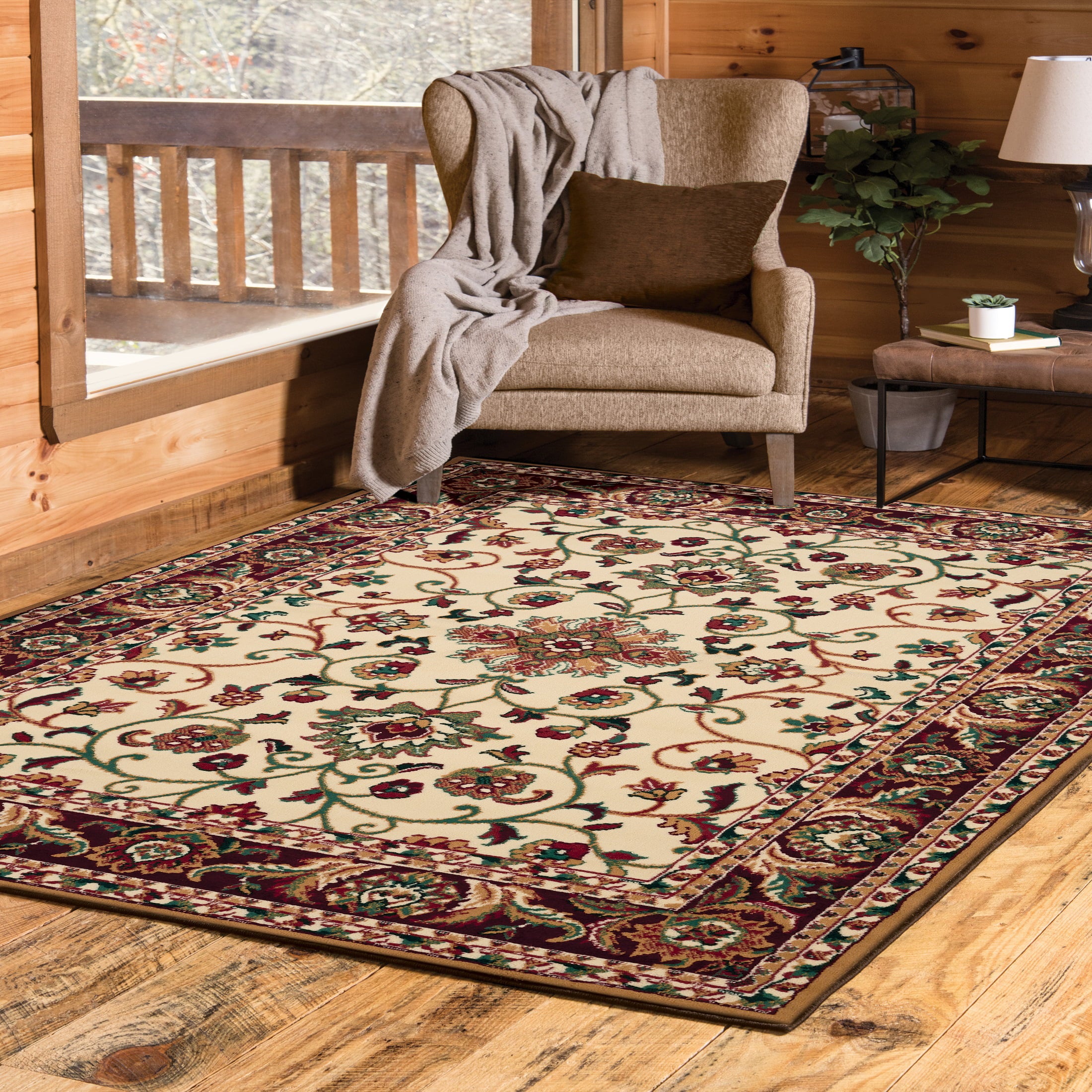 United Weavers Brunswick Elvira Accent Rug, Border Pattern, Cream, 1'10