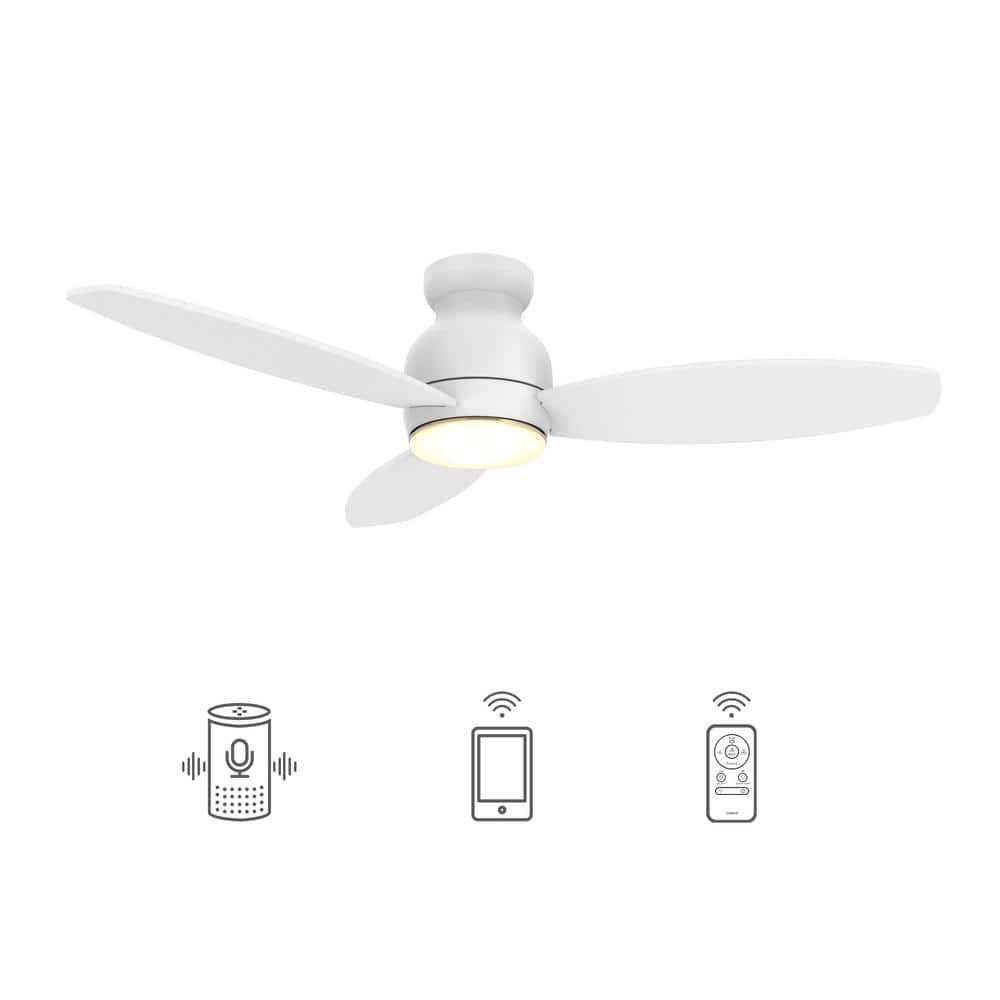 CARRO Trendsetter 52 in Dimmable LED IndoorOutdoor White Smart Ceiling Fan with Light and Remote Works wAlexaGoogle Home