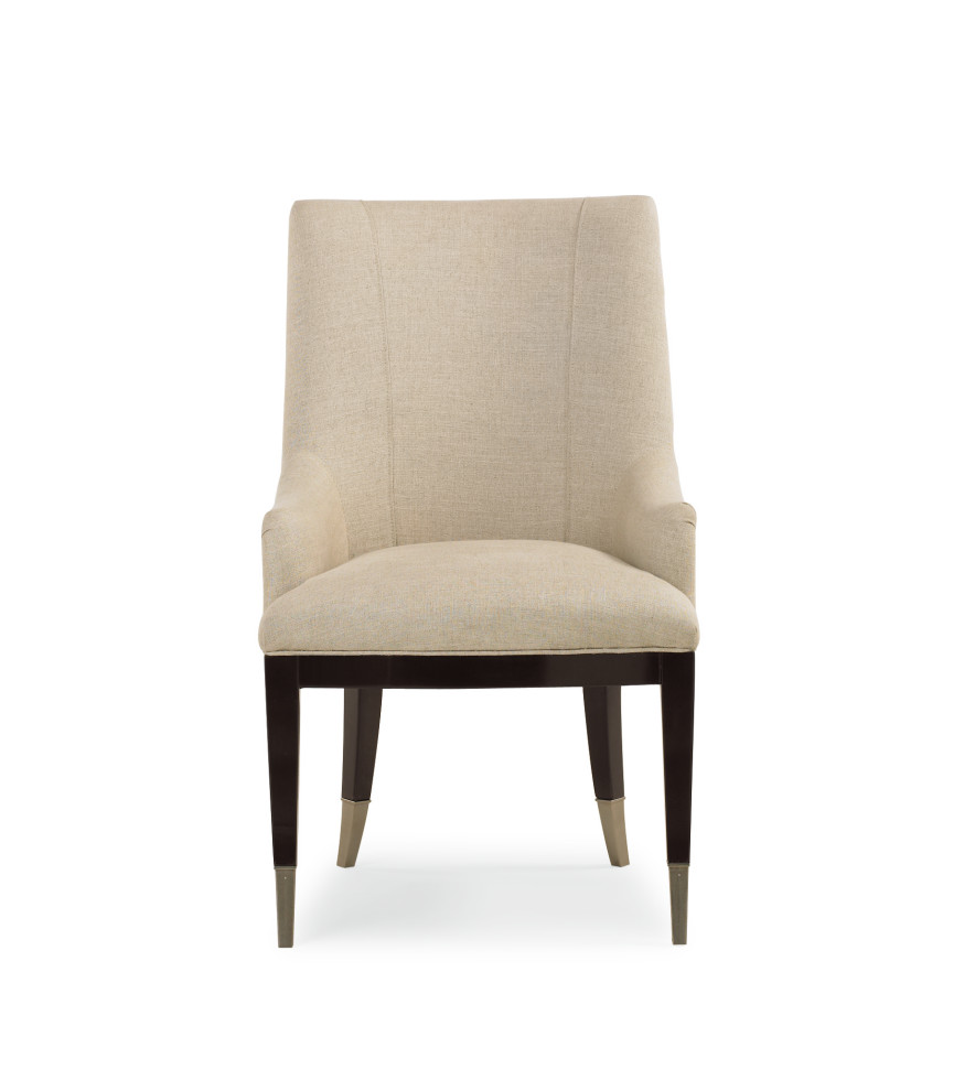 A La Carte  Linen Dining Chair With Silver Cap Ferrules  Set of 2   Transitional   Dining Chairs   by Caracole  Houzz