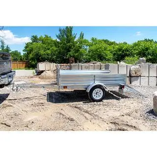 DK2 4.5 ft. x 7.5 ft. Single Axle Galvanized Utility Trailer Kit with Drive-Up Gate MMT5X7G-DUG