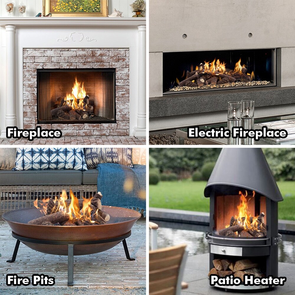 9 Pcs Ceramic Wood Fire Pit Logs for Indoor or Outdoor
