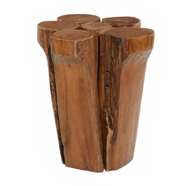 Brown Teak wood Rustic Stool 16 x 16 x 16 - 16 x 16 x 16