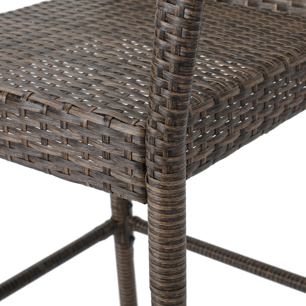 GDF Studio Conquista Outdoor Mix Mocha Wicker Barstool   Tropical   Outdoor Bar Stools And Counter Stools   by GDFStudio  Houzz