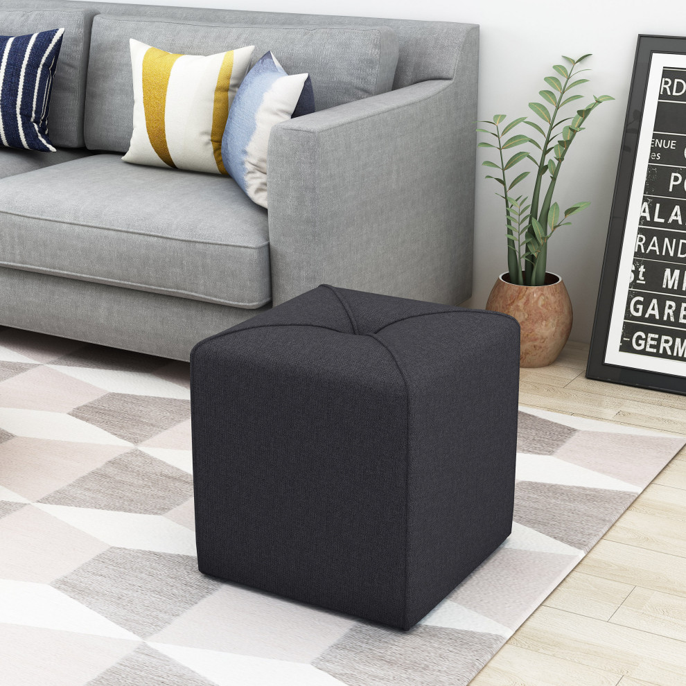 GDF Studio Tammy Fabric Square Ottoman   Transitional   Footstools And Ottomans   by GDFStudio  Houzz