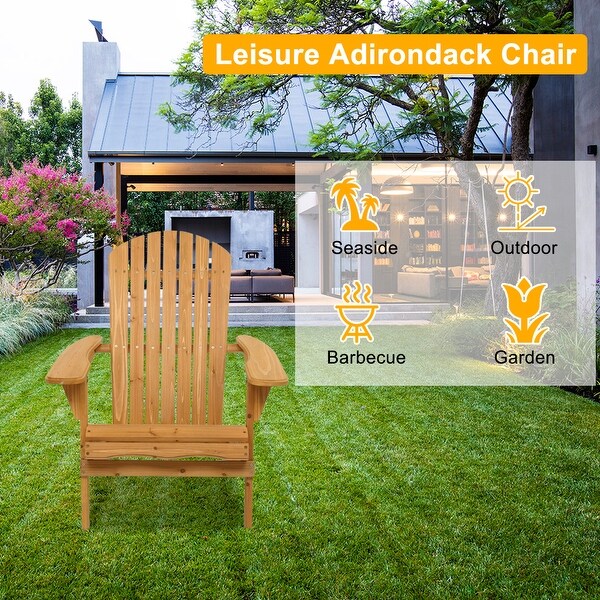 Folding Wooden Adirondack Lounger Chair