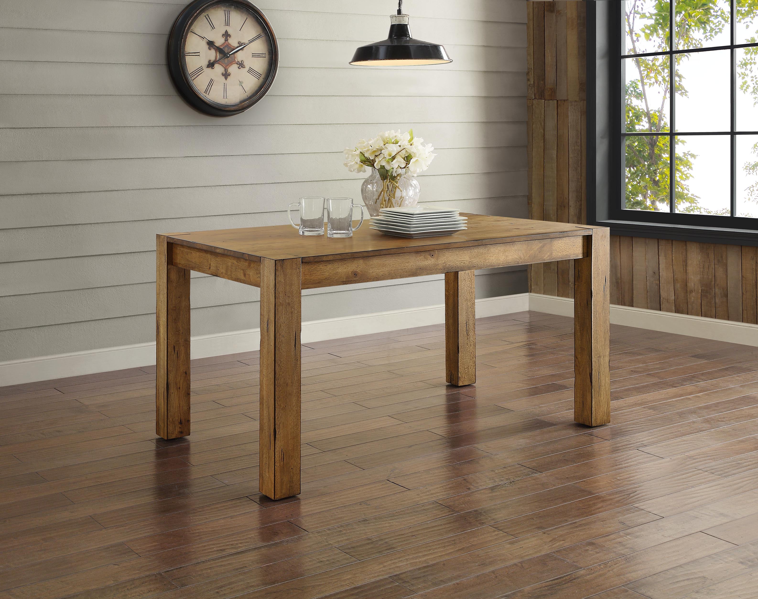 Better Homes & Gardens Bryant Solid Wood Dining Table, Rustic Brown