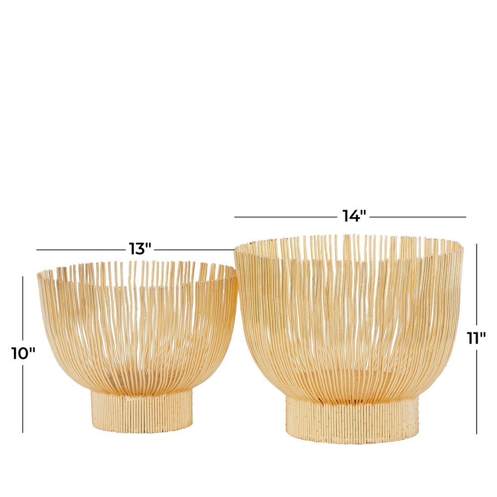 The Novogratz Gold Metal Decorative Bowl (Set of 2)   14 x 11 and 13 x 10