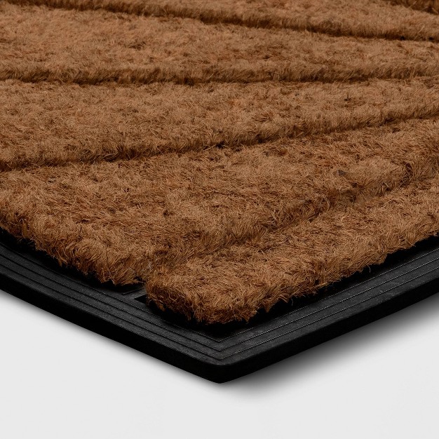 Half Moon Rubber Coir Doormat Black