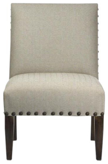 Side Chair Linen Hardwood Maple   Transitional   Dining Chairs   by EuroLuxHome  Houzz