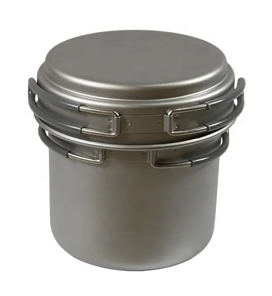 OUTDOOR CAMPING HIKING TITANIUM 400ML 1.2L COOKWARE CAMPING POT 2 PCS SET