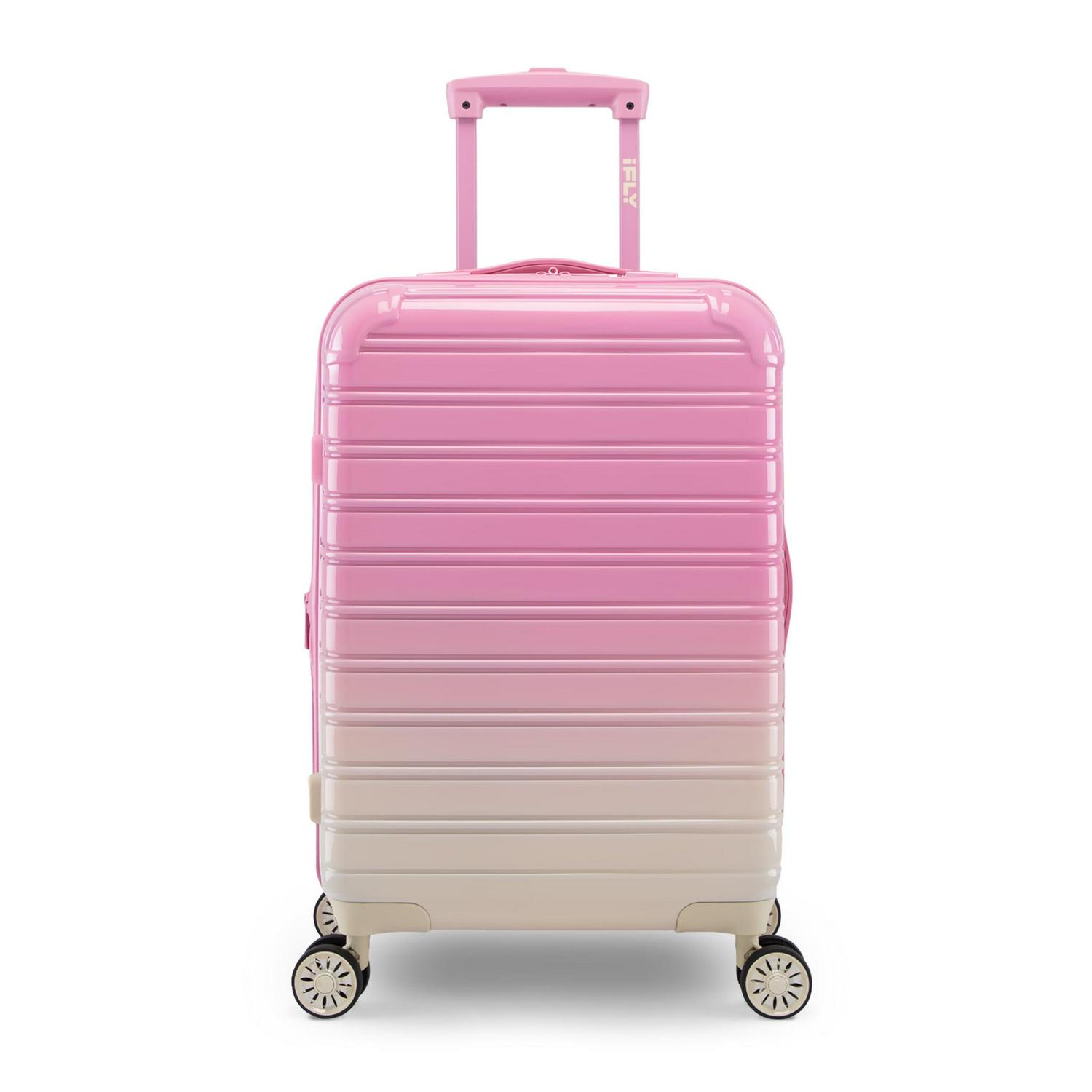 iFLY Hardside Fibertech Carryon Luggage 20  Strawberry Lemonade  Crowdfused