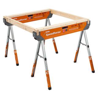 BORA 30 in. to 36 in. H Steel Speed Horse XT Adjustable Height Sawhorse with Auto Release Legs PM-4550