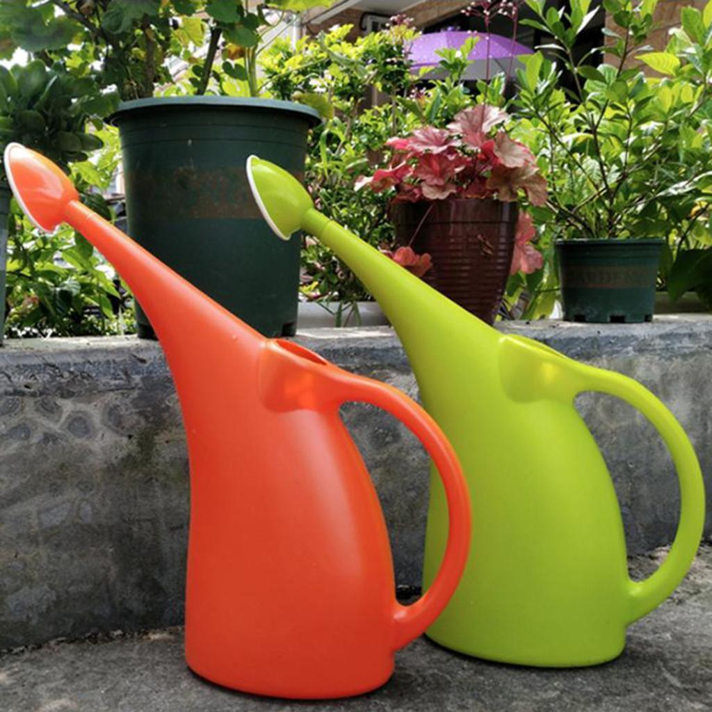 Large Capacity Long Mouth Garden Watering Can Water Sprinkler - 3L Orange with Rose