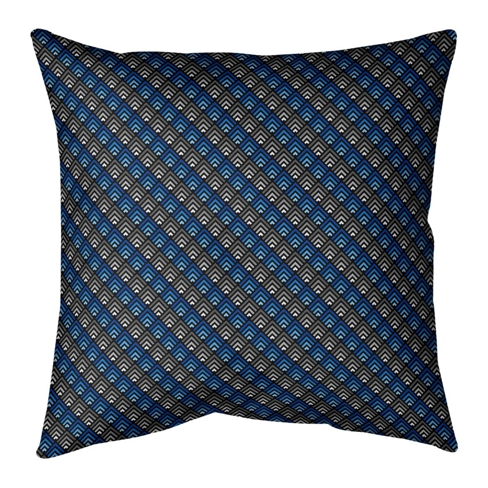 Geometric Ombre Stripe Pattern with Black Throw Pillow