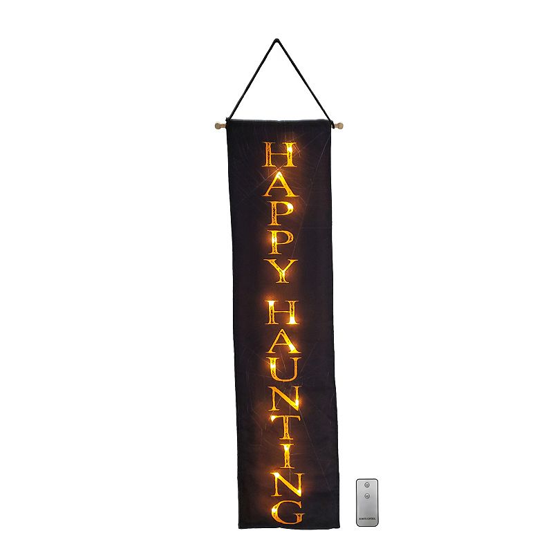 Happy Haunting LED Light-Up Indoor / Outdoor Wall Decor and Remote 2-piece Set