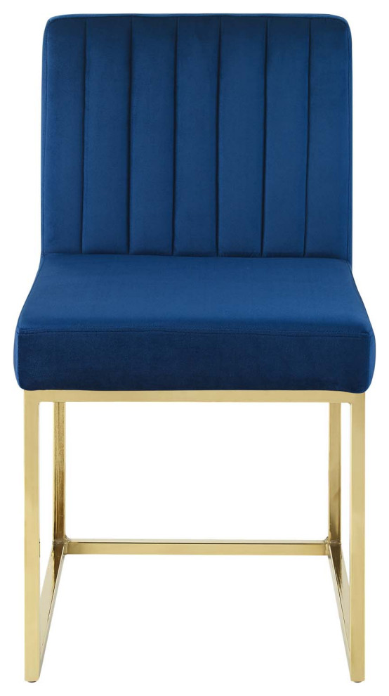 Carriage Channel Tufted Sled Base Performance Velvet Dining Chair   Contemporary   Dining Chairs   by Modway  Houzz