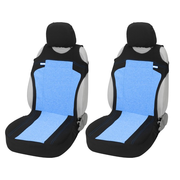 Unique Bargains Universal Cloth Fabric Seat Protector Pad Front Car Seat Cover Kit Blue