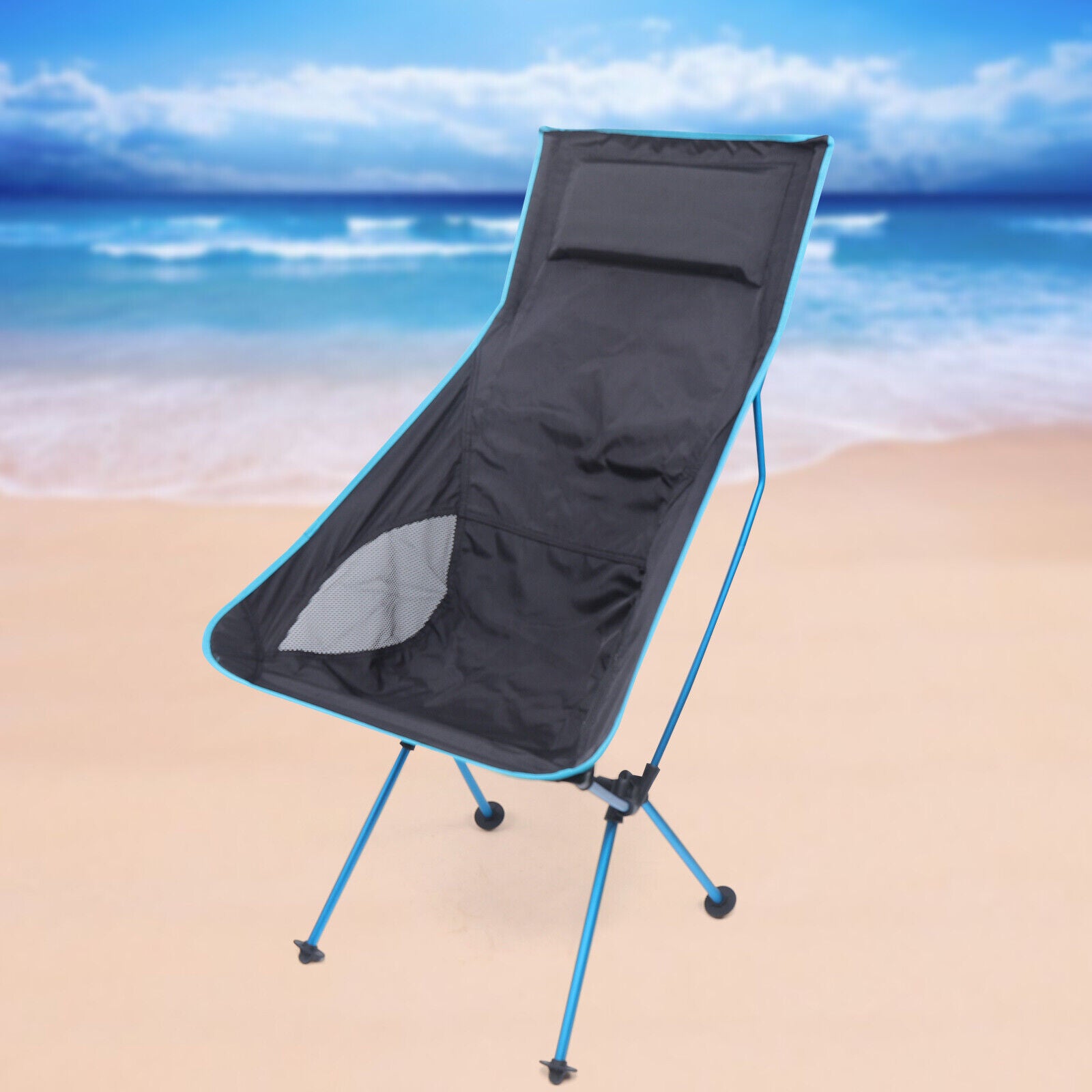 FETCOI Ultralight High Back Folding Camping Chair Beach Chair w/ Pillow Backpacking USA