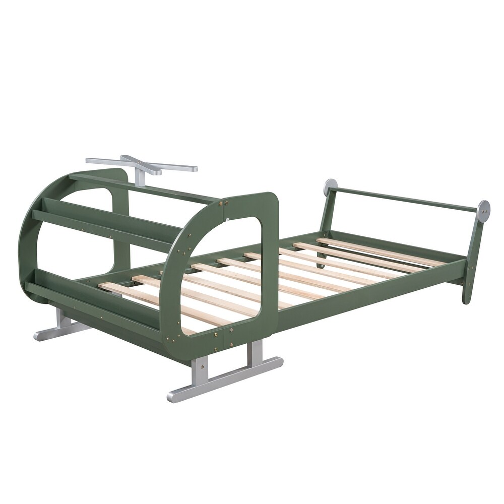 Unique Plane Style Platform Twin Bed with Rotatable Propeller