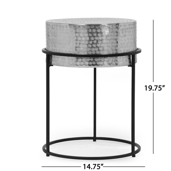 Clopton Modern Handcrafted Aluminum Round Side Table by Christopher Knight Home - 14.75