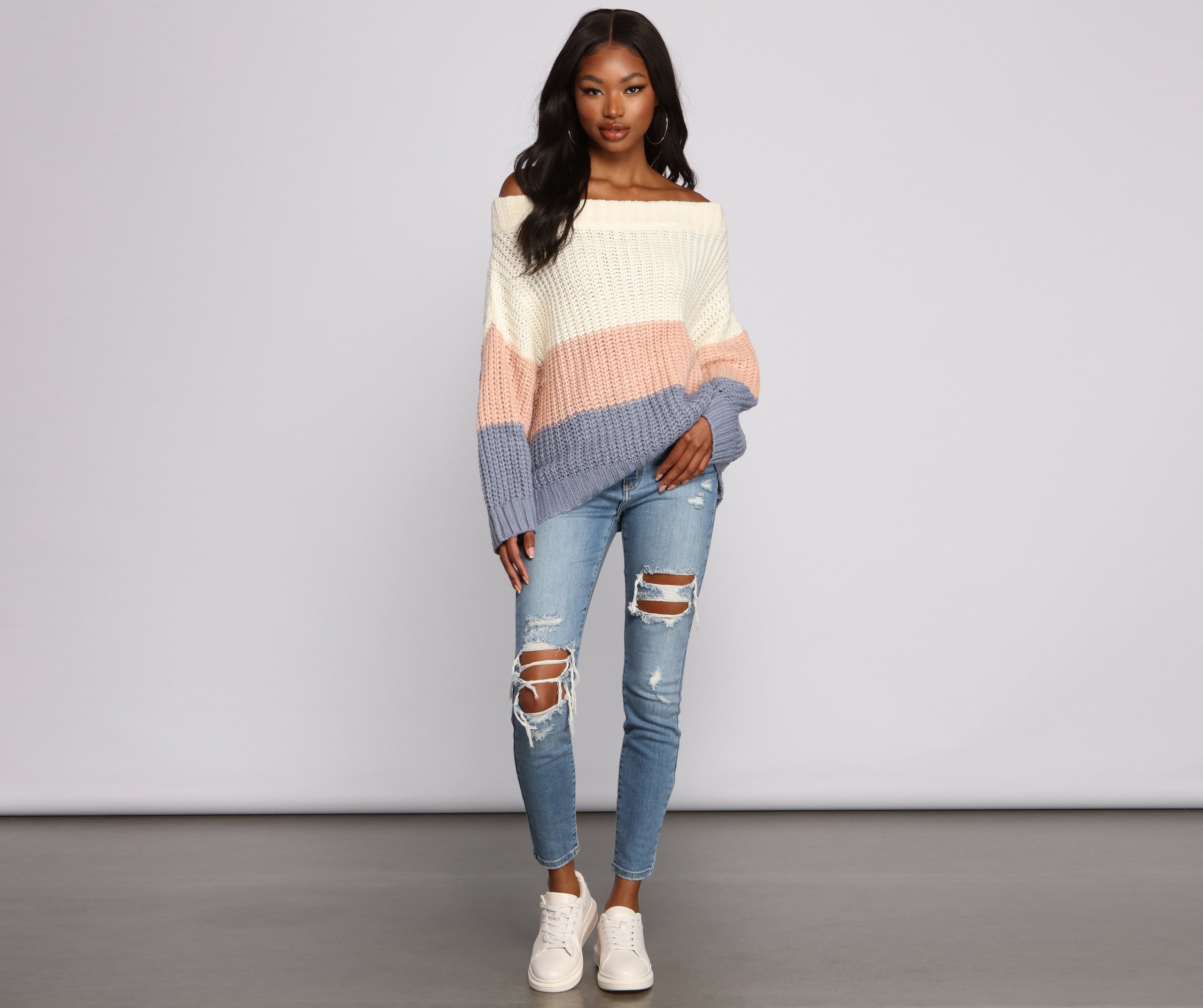 Chic Colorblock Knit Sweater