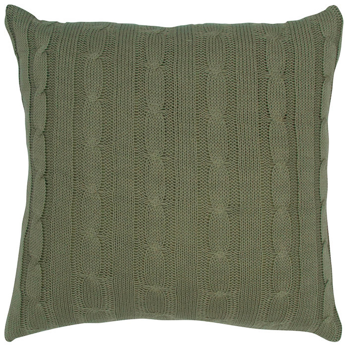 Rizzy Home Cable Knit Polyester Filled Decorative Pillow， 18