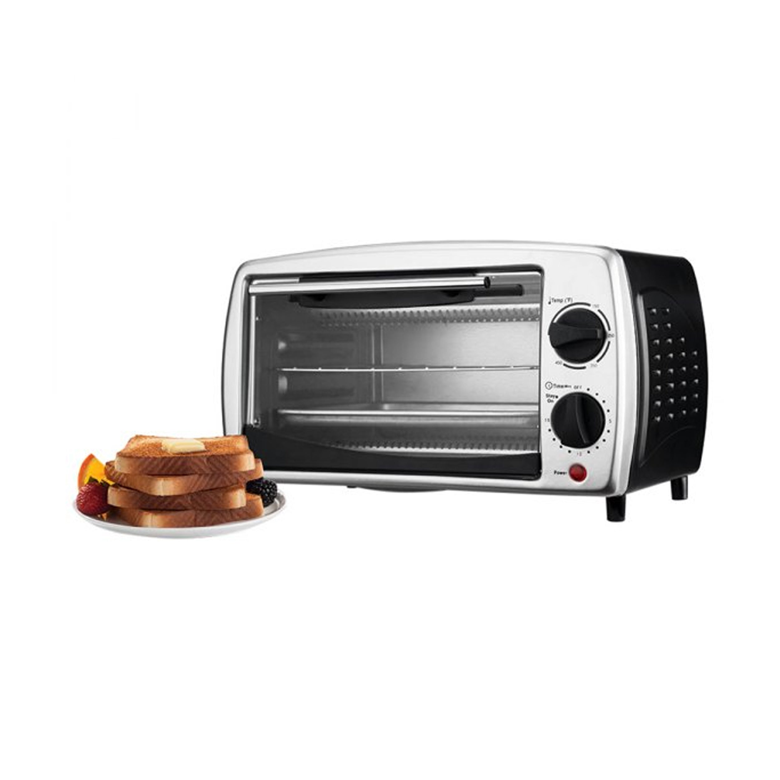 Brentwood TS-345B Stainless Steel 4 Slice Toaster Oven, Black