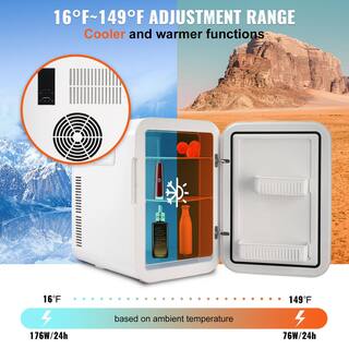 VEVOR Mini Fridge 13.97 in. 0.71 cu.ft. Retro Mini Refrigerator in White Small Beverage Fridges with Temper Control MNBXBSBLSK20LO5KSV1