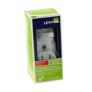 Leviton 15 Amp Tamper-Resistant Combination Switch and Outlet White R62-T5225-0WS