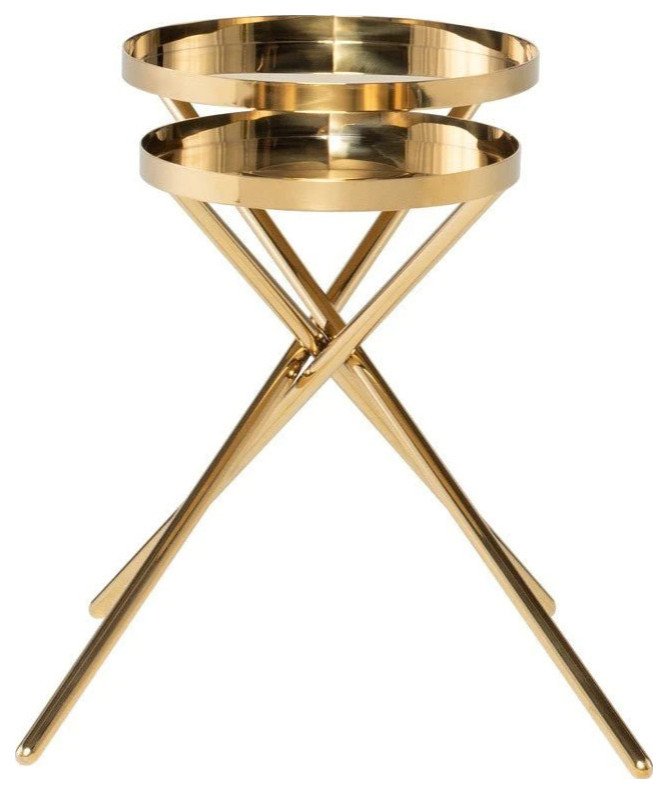 Elaine Gold Side Table   Midcentury   Side Tables And End Tables   by Virgil Stanis Design  Houzz