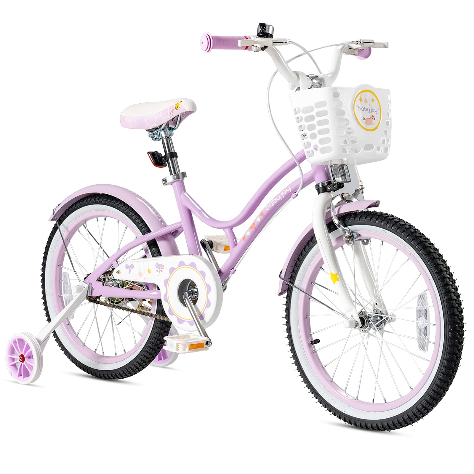 BABY JOY Kids Bike, 16, 18 Inch w/Removable Training Wheels, Adjustable Seat