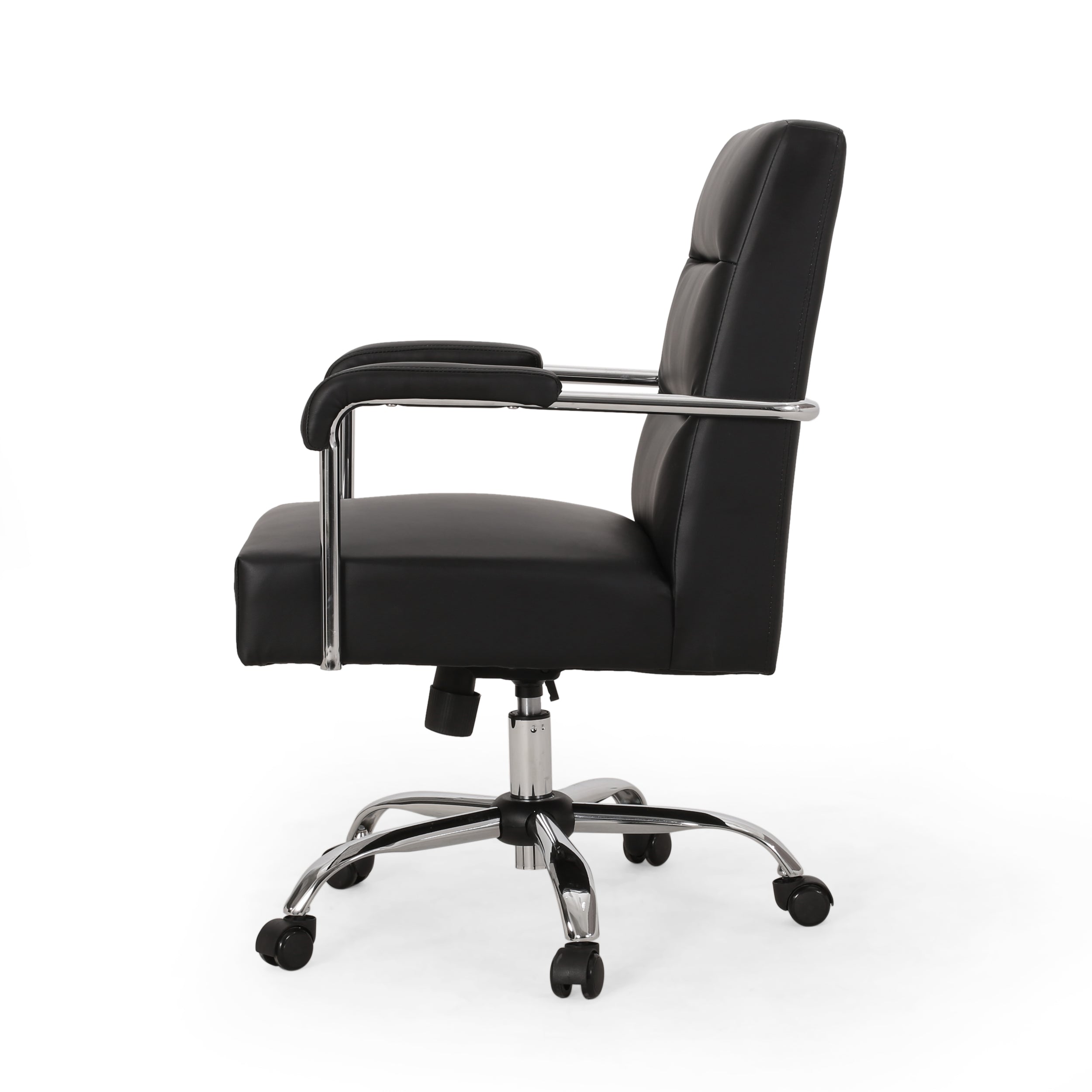 Elke Modern Channel Stitched Swivel Office Lift Chair