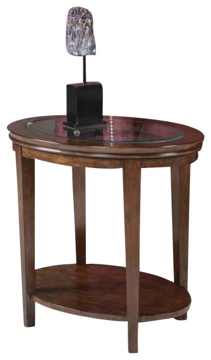 Kincaid Elise Solid Wood Oval End Table  Amaretto  77 020   Transitional   Side Tables And End Tables   by Emma Mason  Houzz