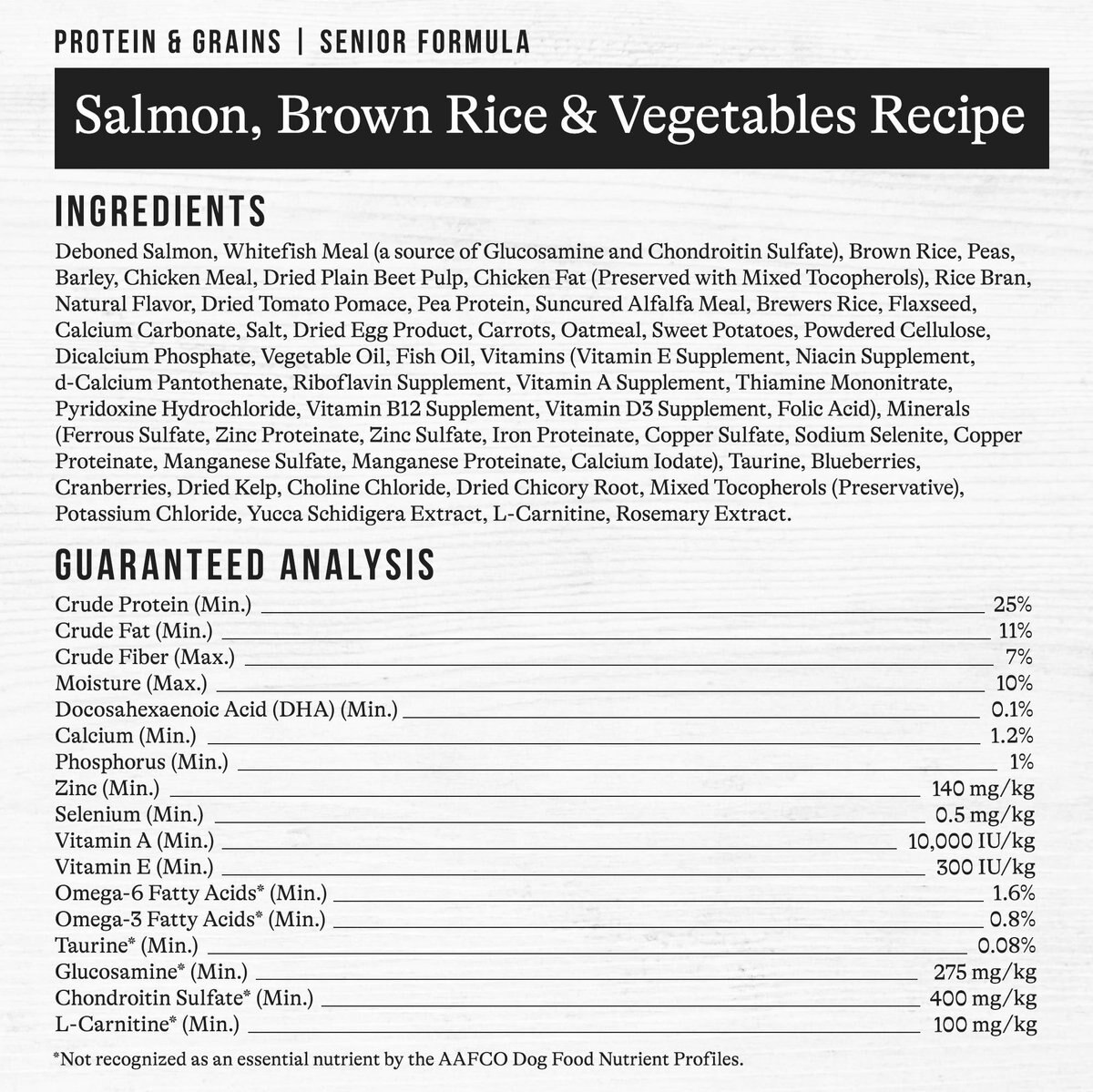 American Journey Protein and Grains Senior Salmon， Brown Rice and Vegetables Recipe Dry Dog Food