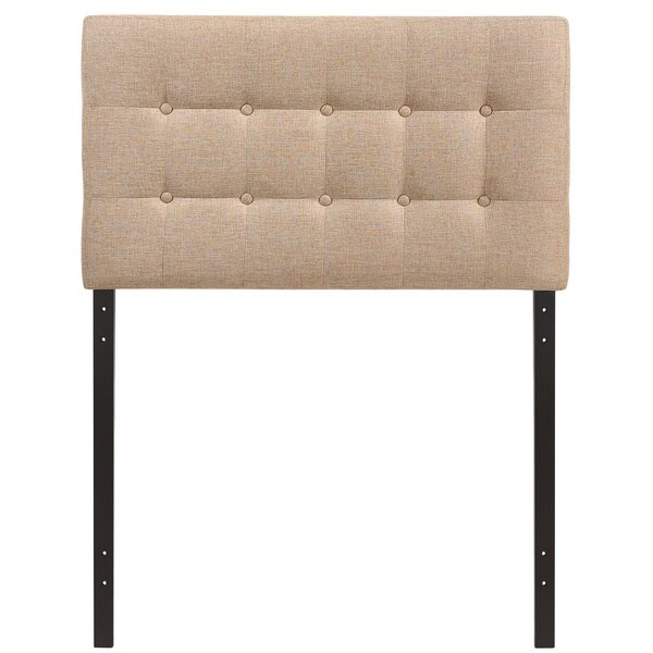 Emily Grey Button-tufted Fabric Twin-size Headboard - - 9278365