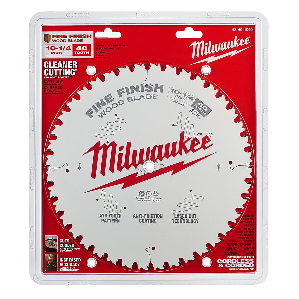 10-1/4 in. 40T Fine Finish Circular Saw Blade ;