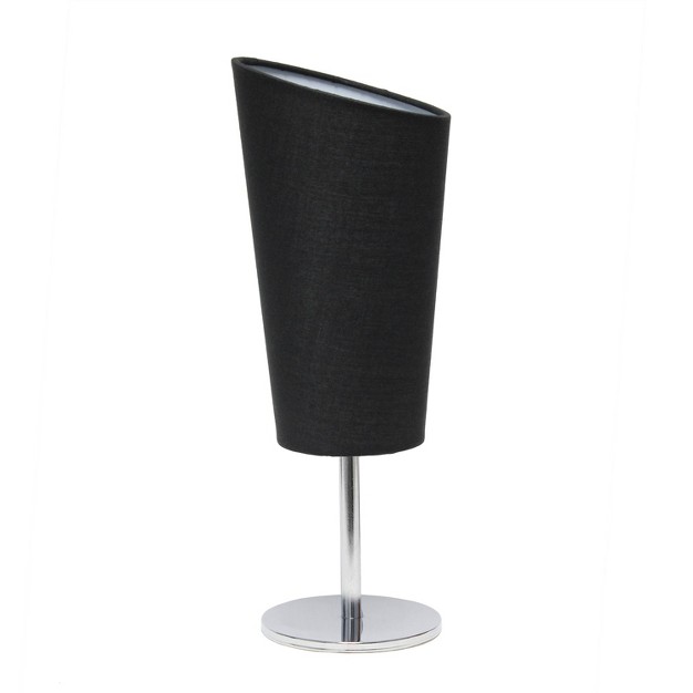 Mini Table Lamp With Angled Fabric Shade Simple Designs