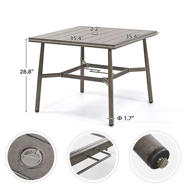 SleekLine Outdoor Aluminum Dining Table with Umbrella Hole