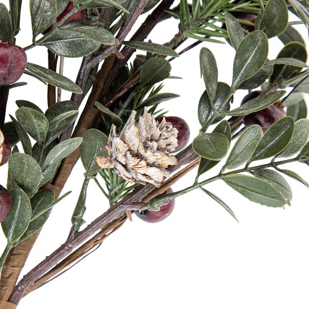 Mixed Foliage With Berries And Pinecones Artificial Christmas Spray