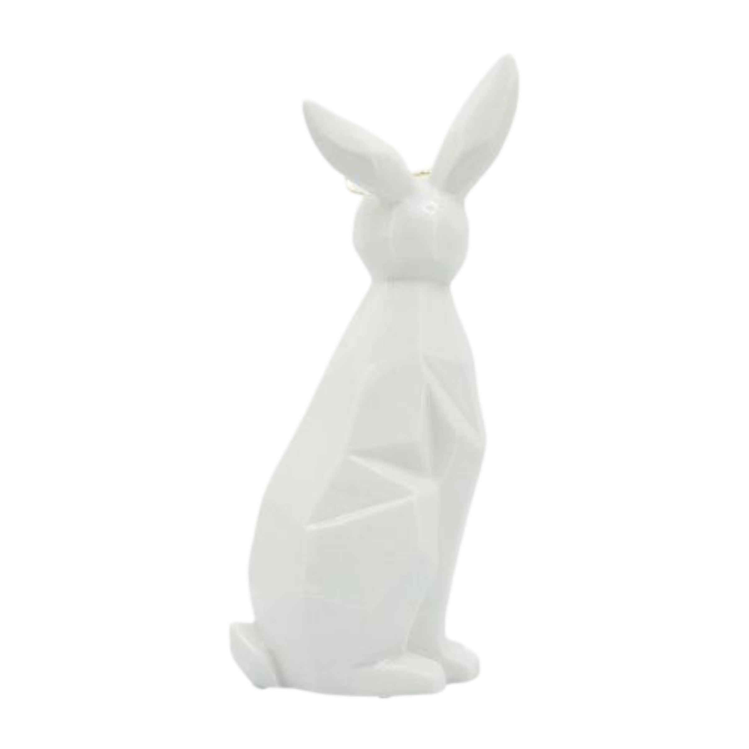 Sideview Bunny With Glasses Ceramic 27 Cm - White And Gold 16943-03