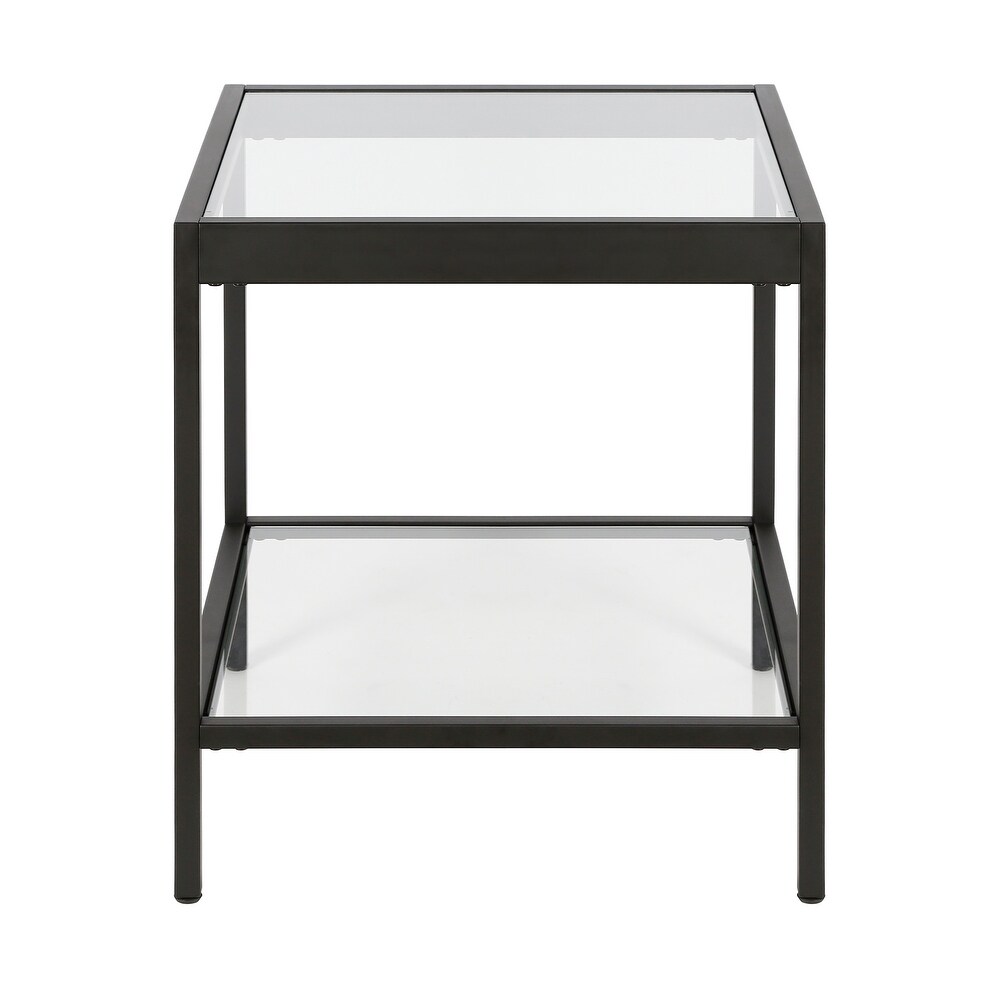 Alexis Modern Metal and Glass Square Side Table